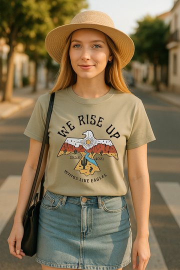 We Rise Up Shirt – Isaiah 40:31 Christian Eagle Tee | Comfort Colors 1717