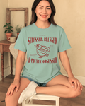 Comfort Colors 1717 shirt with red mug print and back print aesthetic