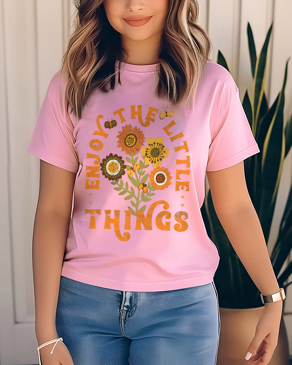 Blossom Comfort Colors 1717 shirt with retro sunflower and happiness quote, mental health shirt
