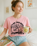 Blossom Comfort Colors 1717 shirt with retro flower “Let’s Do This Before Anxiety Kicks In” design