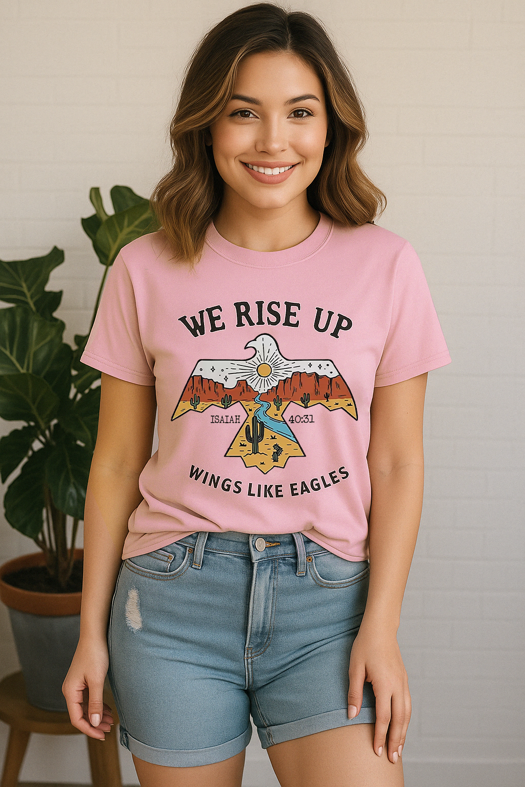 We Rise Up Shirt – Isaiah 40:31 Christian Eagle Tee | Comfort Colors 1717