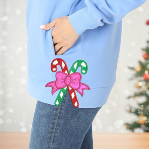 Christmas Candy Cane Appliqué Sweatshirt