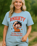  Chambray Comfort Colors 1717 shirt with funny anxiety character and sarcastic quote