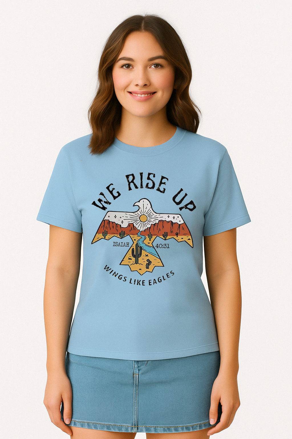 We Rise Up Shirt – Isaiah 40:31 Christian Eagle Tee | Comfort Colors 1717