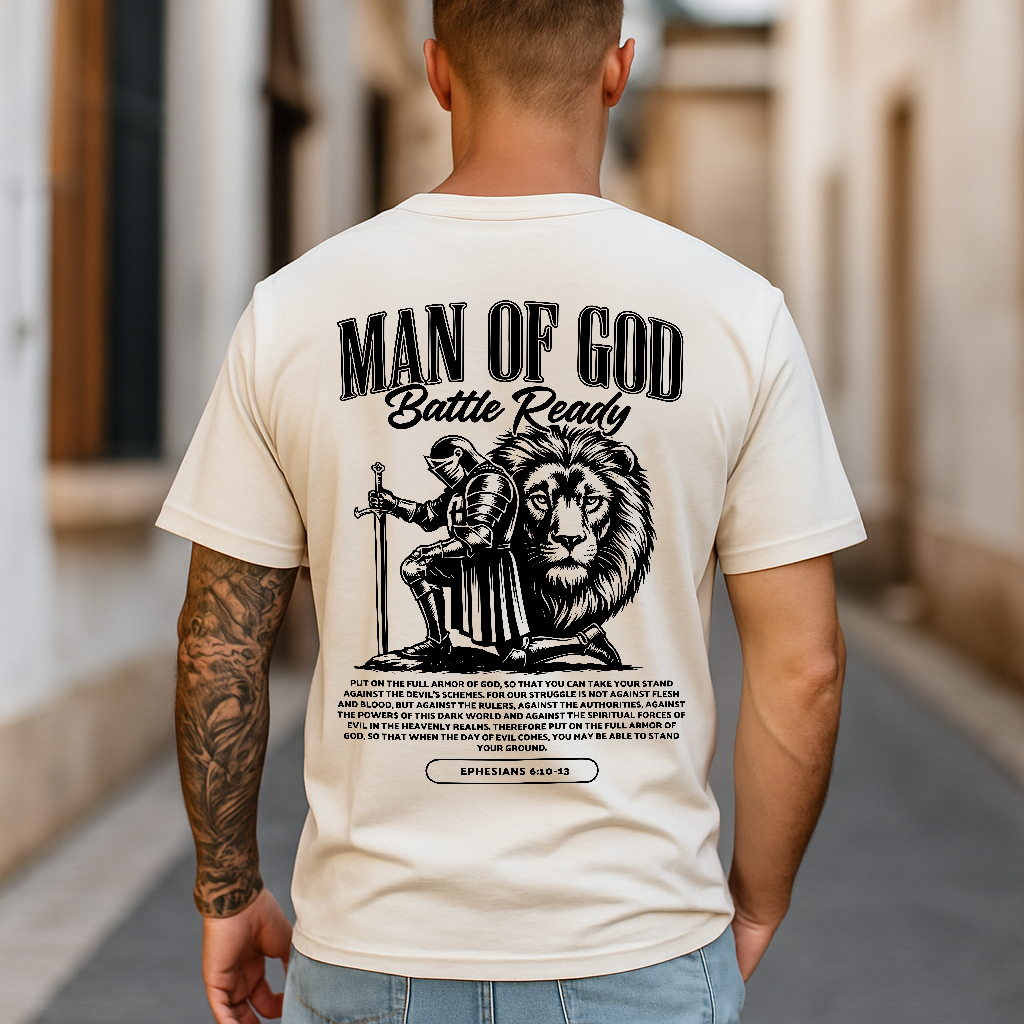 Ivory Comfort Colors 1717 Christian shirt with Bible verse and bold faith design