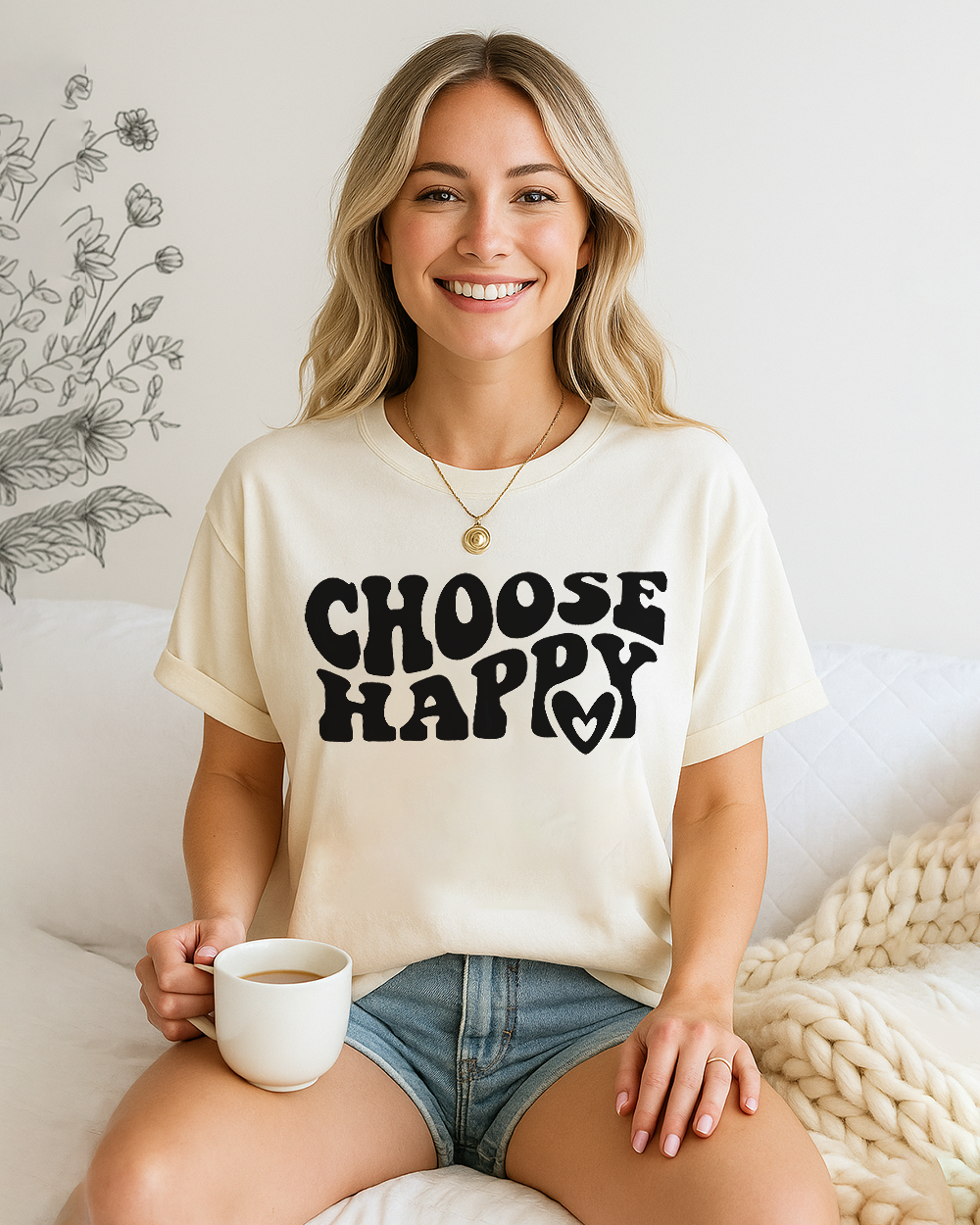 Comfort Colors tee with choose joy message – mental health self-care shirt