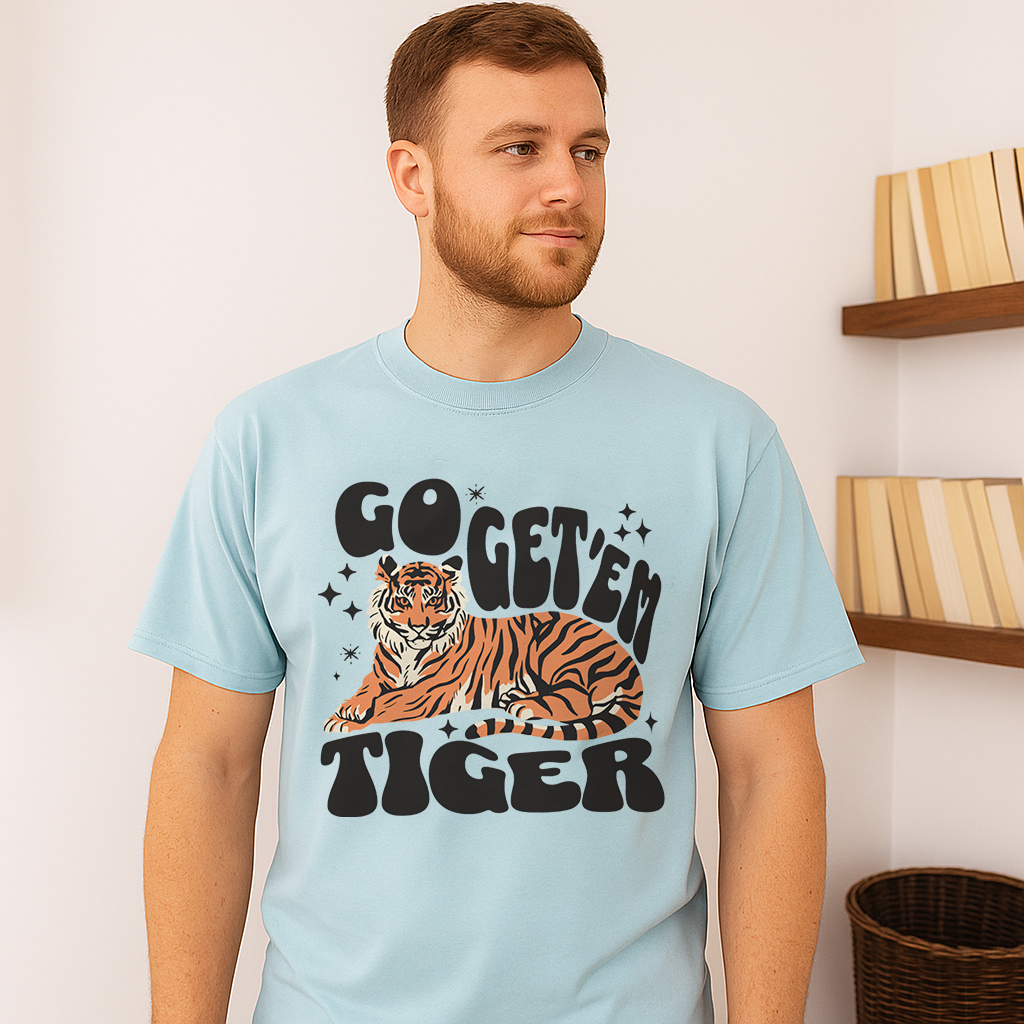 Go Get 'Em Tiger Comfort Colors T-Shirt – Retro Motivational Tee