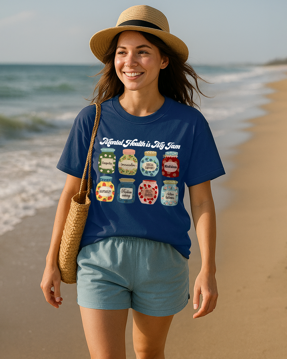 Mental Health Is My Jam Shirt – Comfort Colors 1717 Awareness Tee with Positive Coping Skills