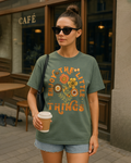 Moss green Comfort Colors 1717 shirt with sunflower graphic and motivational quote