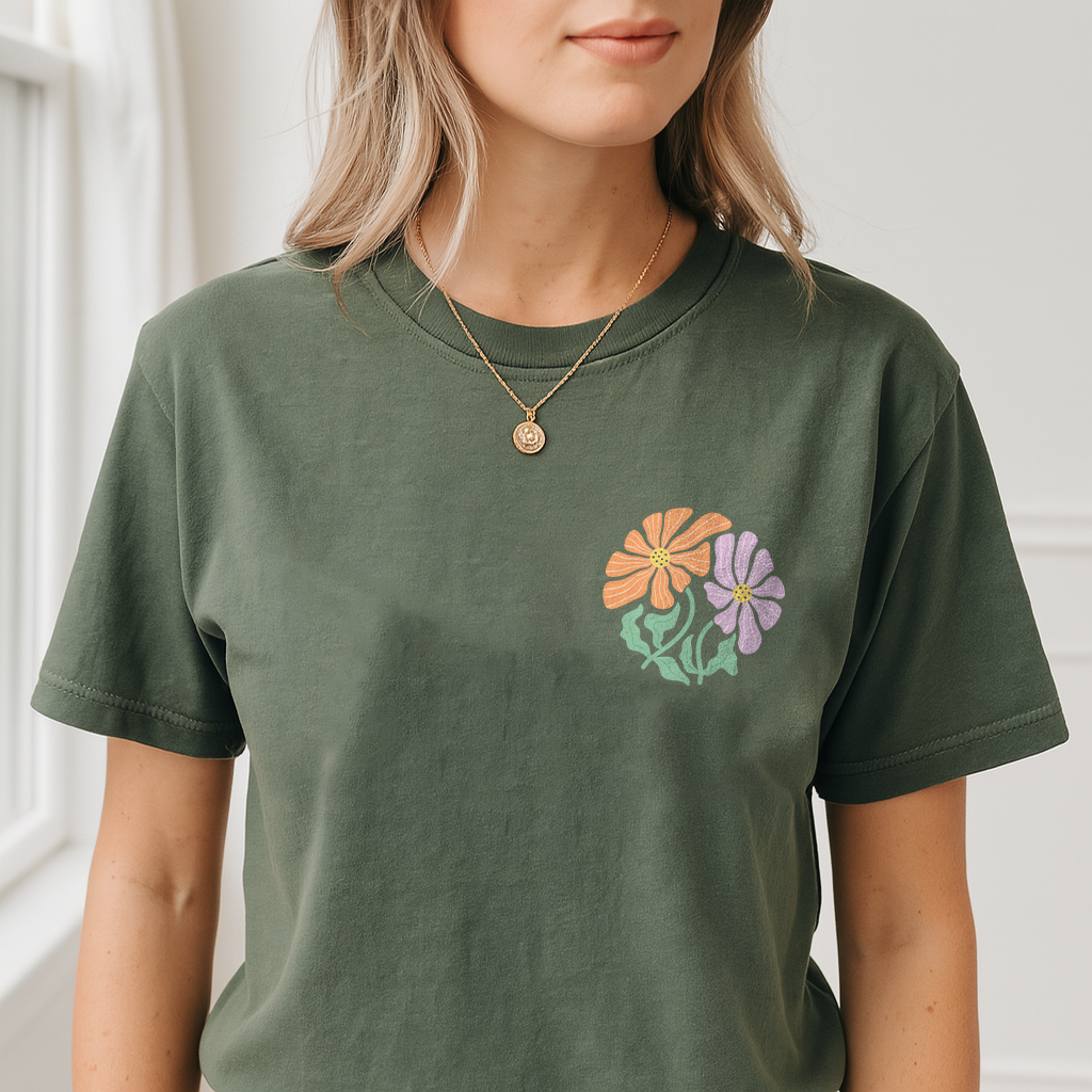 Psalm 136:1 Shirt, Christian Comfort Colors T-Shirt, Bible Verse Floral Tee, Faith-Based Boho Vintage Shirt, Forever Love Christian Apparel