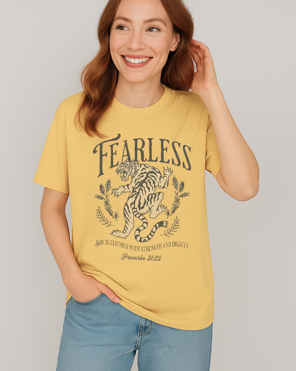 Fearless Christian Shirt – Comfort Colors Dragon Faith Tee for Women