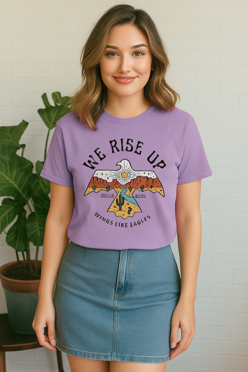 We Rise Up Shirt – Isaiah 40:31 Christian Eagle Tee | Comfort Colors 1717