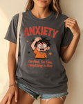 Pepper Comfort Colors 1717 shirt with retro “I’m Fine” mental breakdown character design.
