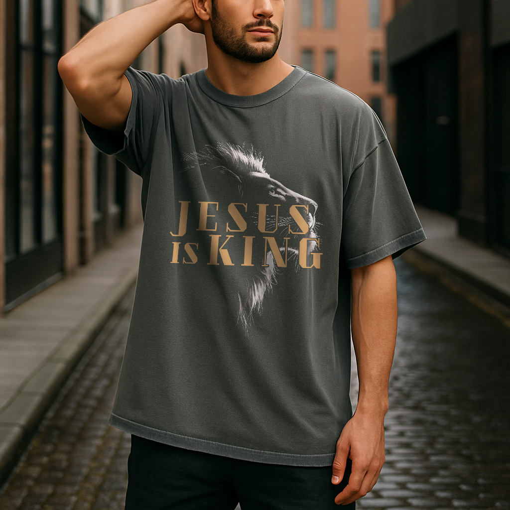 Pepper Color Faith-Based Comfort Colors Shirt – Jesus Is King Design