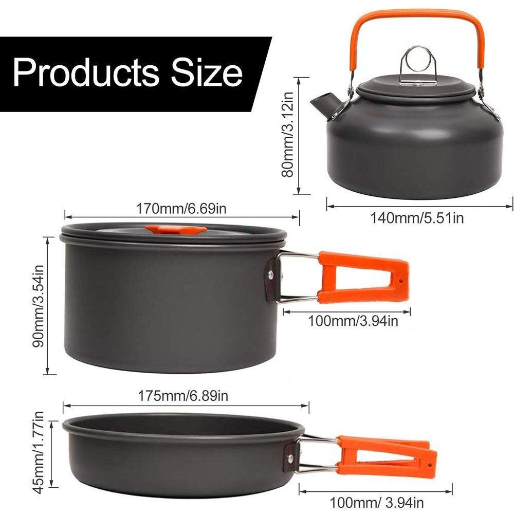 Camping Cookware Set: Portable Outdoor Cooking Kit for Hiking, BBQ, and Picnic