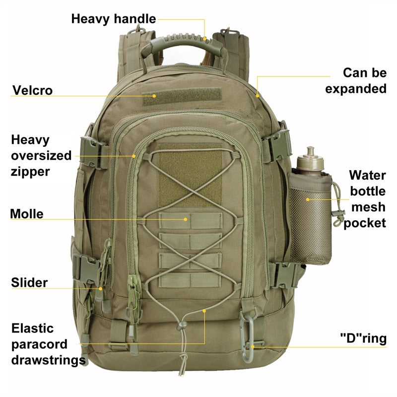 60L Military Tactical Backpack - Ideal for Outdoor Adventures