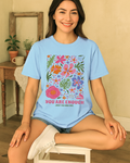 Chambray Comfort Colors 1717 shirt with uplifting floral design and self-worth quote