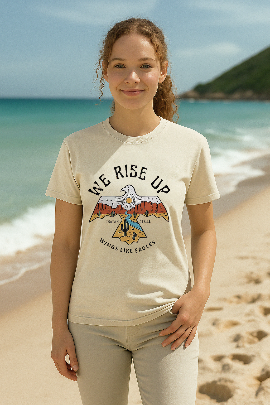 We Rise Up Shirt – Isaiah 40:31 Christian Eagle Tee | Comfort Colors 1717