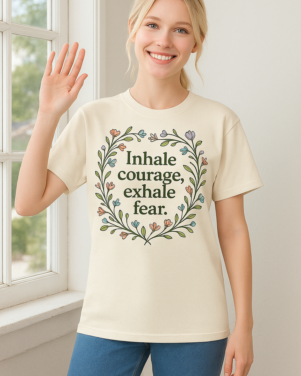 Inhale Courage Exhale Fear Shirt – Comfort Colors 1717 Mental Health Tee