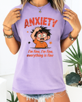 Orchid Comfort Colors 1717 shirt with chaotic anxiety humor and cute pastel tones