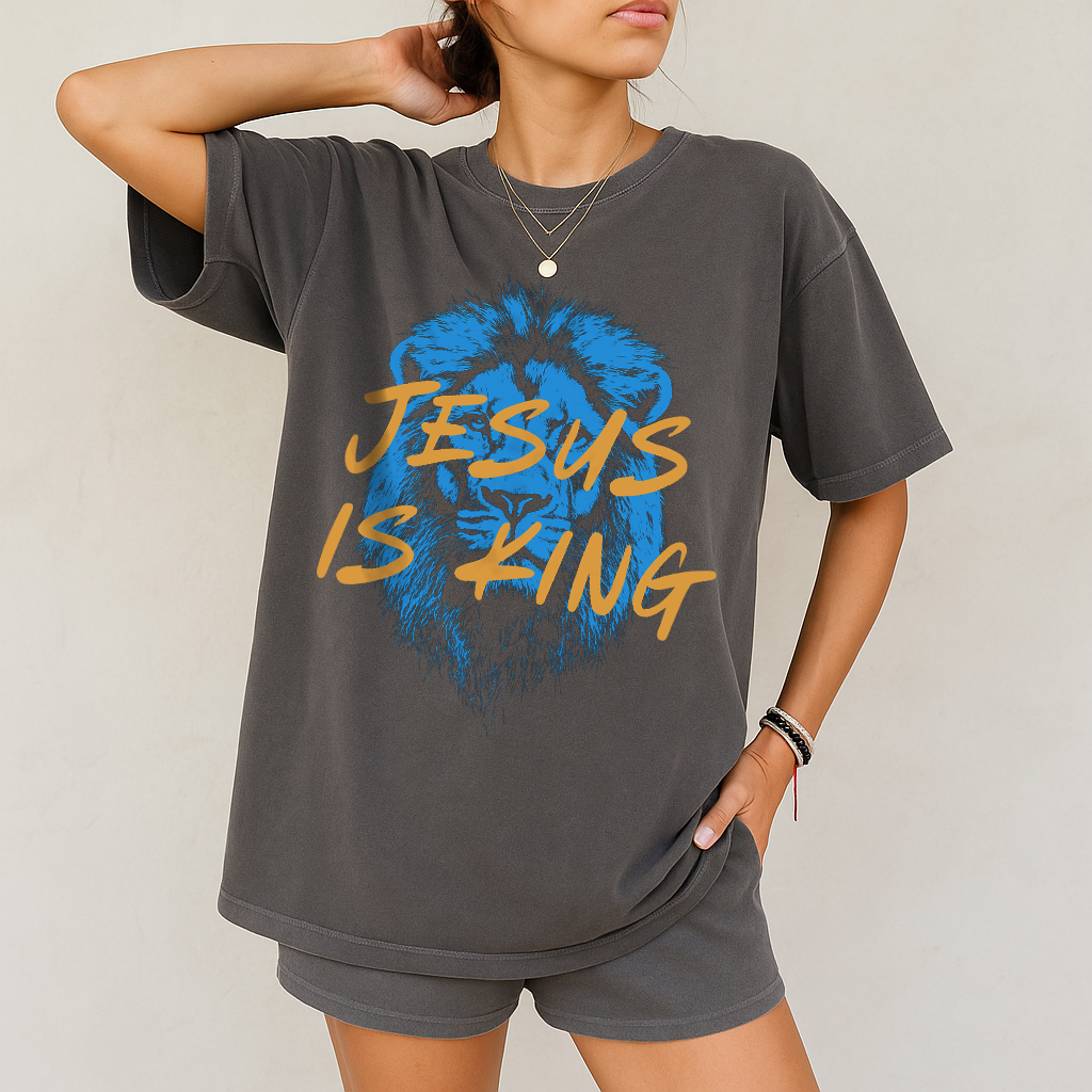 Jesus Is King Shirt in Pepper – Blue Lion Christian Apparel for Him or Her