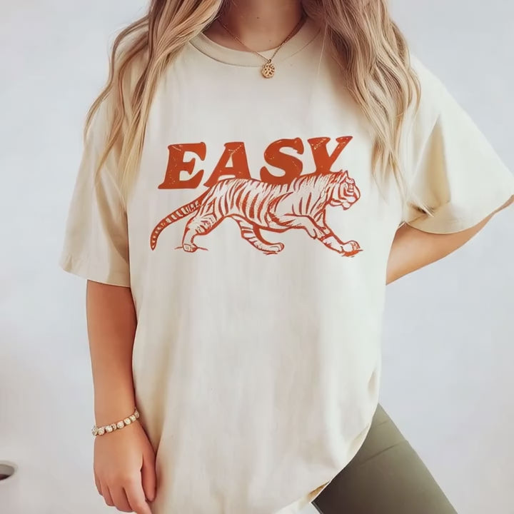 Vintage Tiger Graphic Tee, Retro Wild Cat Shirt, Comfort Colors 1717, 90s Animal Print T-Shirt for Tiger Lovers