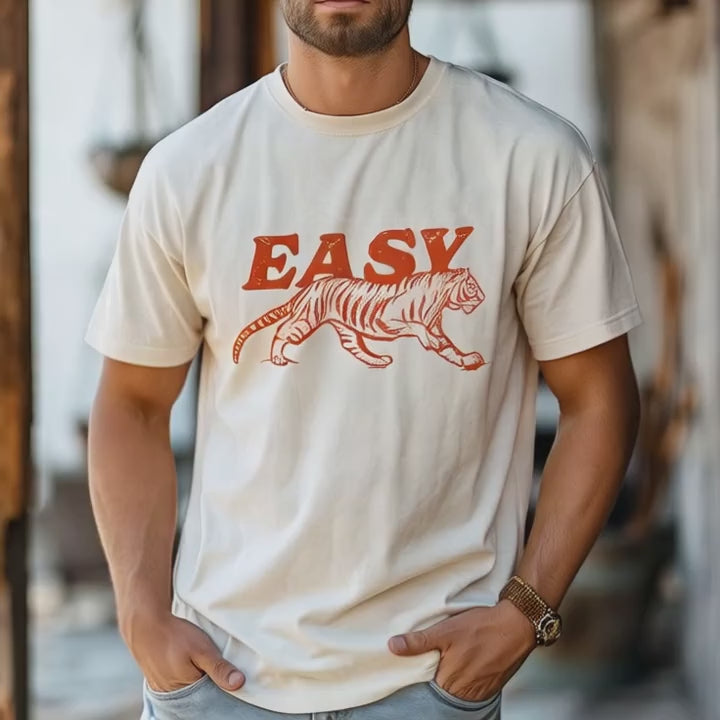 Vintage Tiger Graphic Tee, Retro Wild Cat Shirt, Comfort Colors 1717, 90s Animal Print T-Shirt for Tiger Lovers